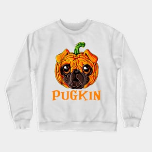 Pugkin Funny Pug And Pumpkin Crewneck Sweatshirt